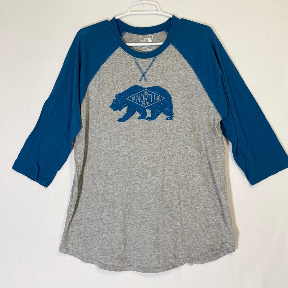 The North Face Tee Shirt Men’s XL Blue Gray Bear Jersey Knit
